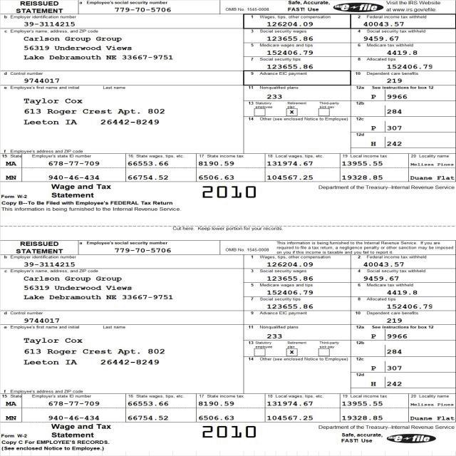 W-2 form_ Object Detection Dataset by latifa sassi