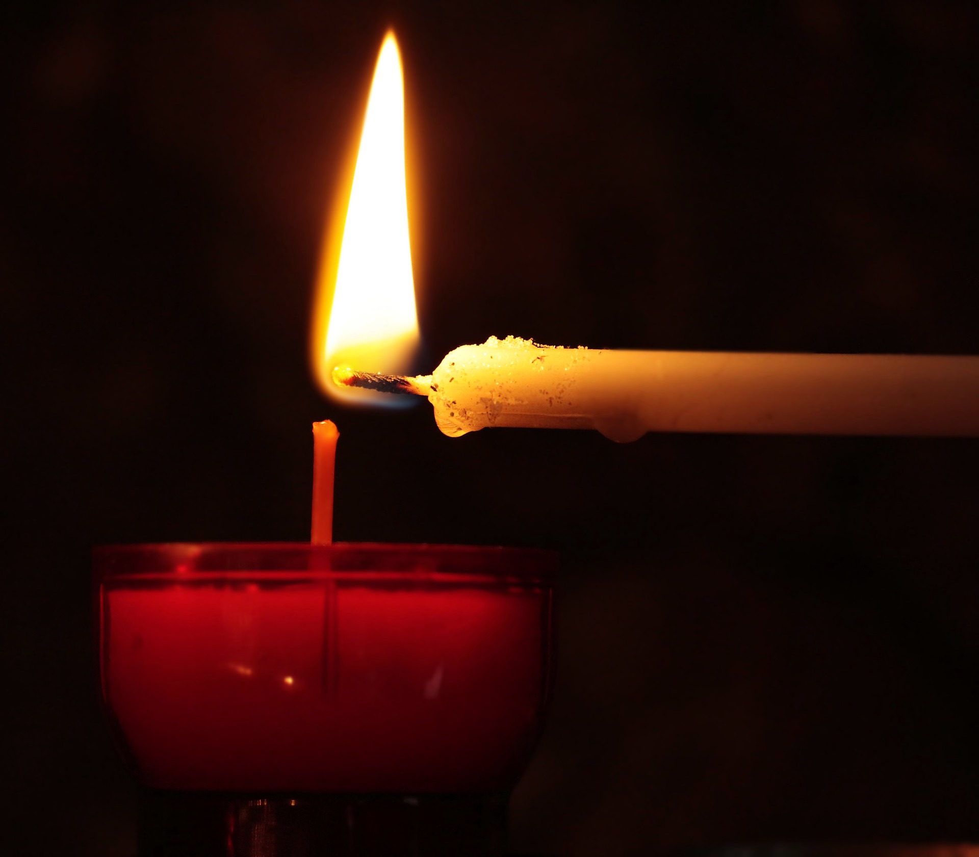 Lit Candle on Scale (1 of 2) - Stock Image - C043/5378 - Science